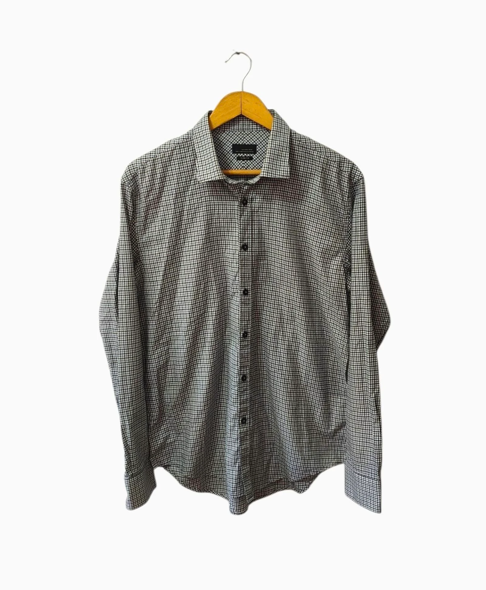 Camisa slim fit gris y blanca Zara hombre Talla XL